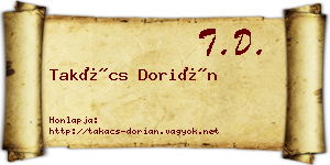 Takács Dorián névjegykártya